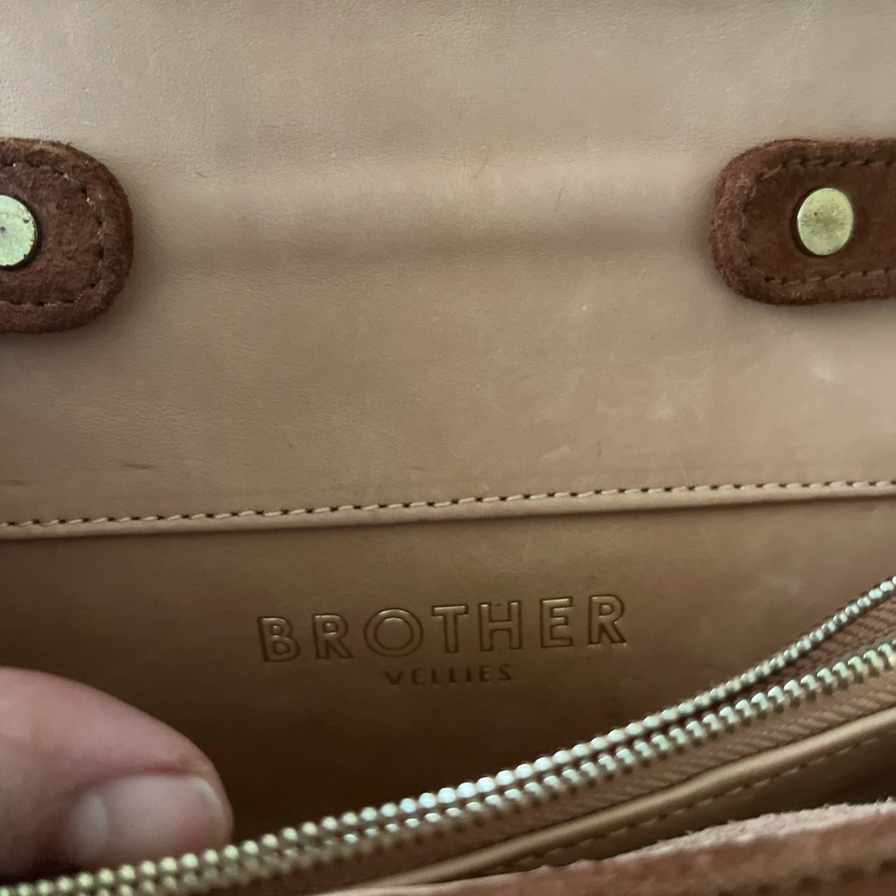 Brother Vellies Brown fringe crossbody bag with chain detail - Picture 10 of 14